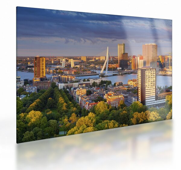 Staklena slika - Obzorje Rotterdama, Nizozemska (70x50 cm)