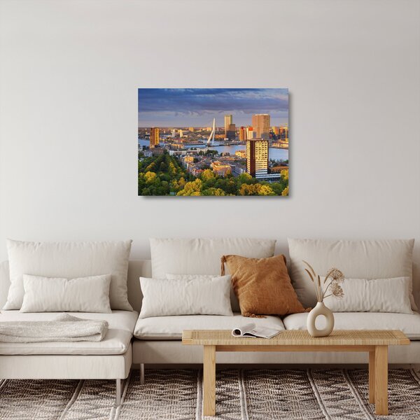 Staklena slika - Obzorje Rotterdama, Nizozemska (70x50 cm)