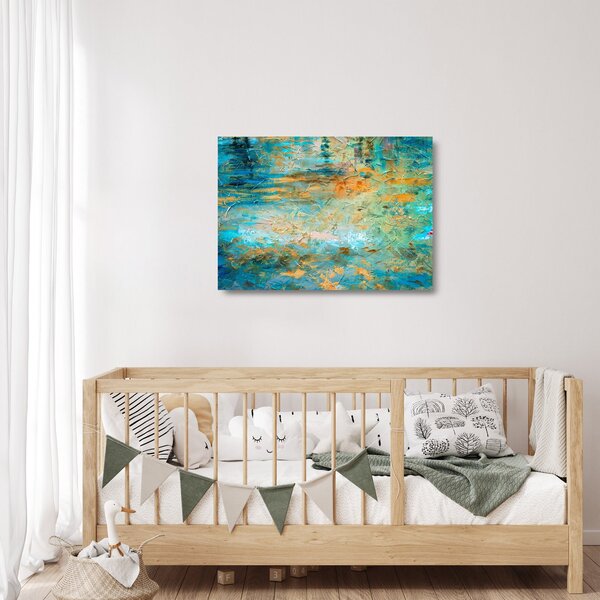 Staklena slika modre abstrakcije (70x50 cm)