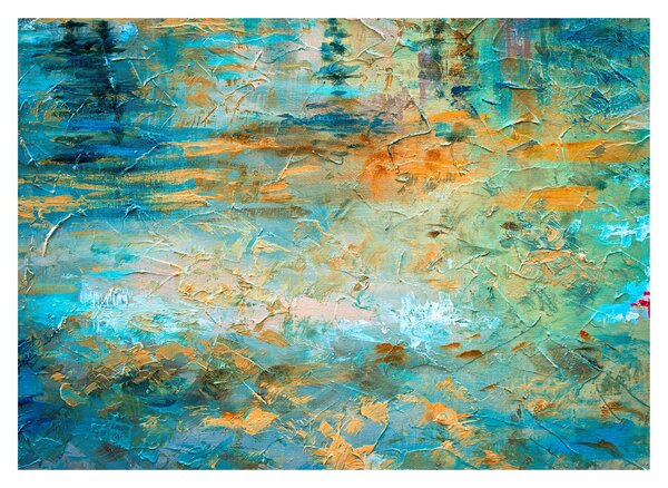Staklena slika modre abstrakcije (70x50 cm)