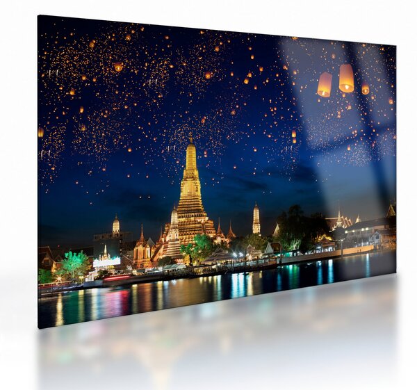 Staklena slika - Luči za srečo, Bangkok (70x50 cm)