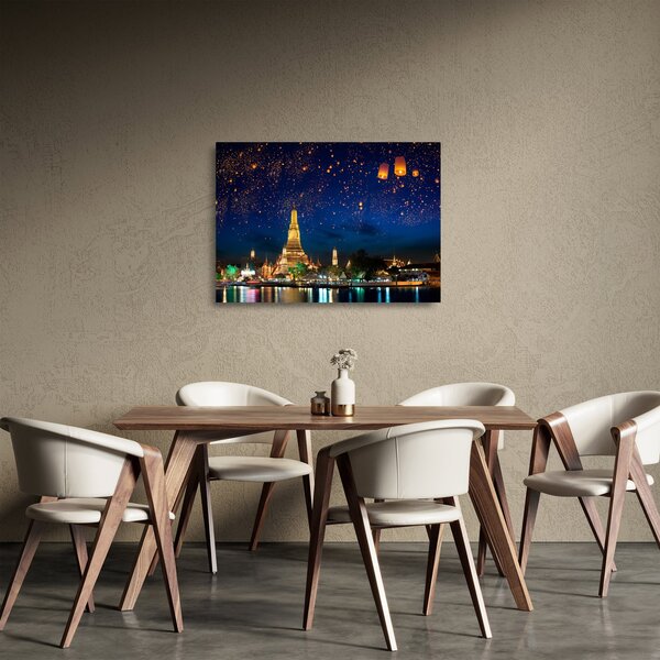 Staklena slika - Luči za srečo, Bangkok (70x50 cm)