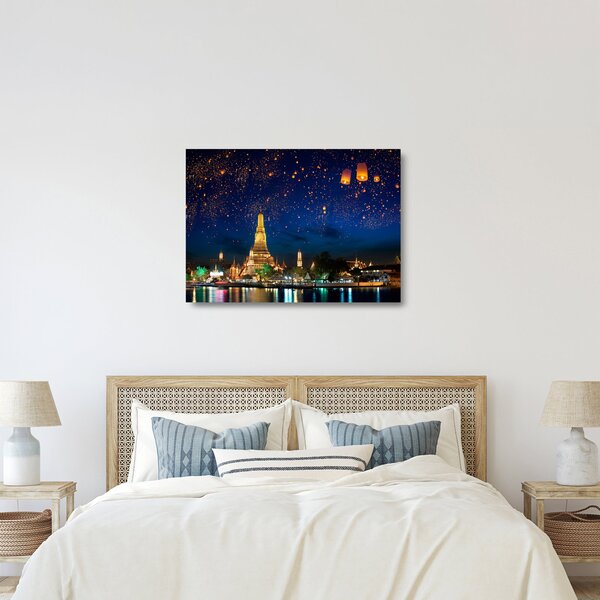 Staklena slika - Luči za srečo, Bangkok (70x50 cm)