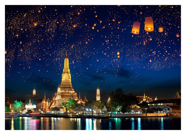Staklena slika - Luči za srečo, Bangkok (70x50 cm)