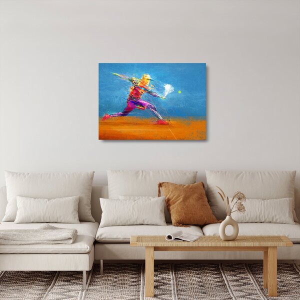 Staklena slika - Poslikan teniški igralec (70x50 cm)