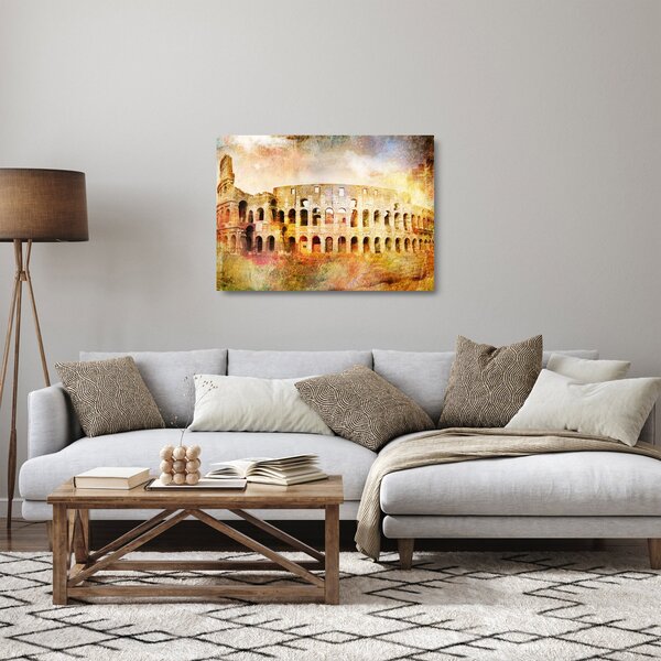 Staklena slika - digitalno slikanje, Kolosej, Rim, Italija (70x50 cm)