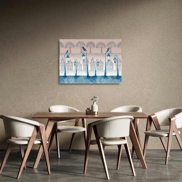 Staklena slika - Krokarji stražijo mesto (70x50 cm)