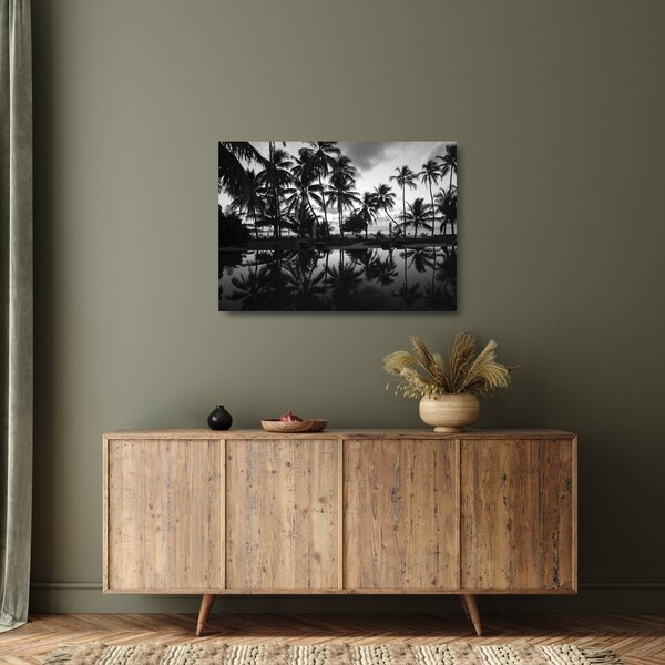Staklena slika tropskega otoka (70x50 cm)