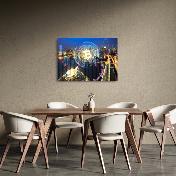 Staklena slika - Mesto naložb (70x50 cm)