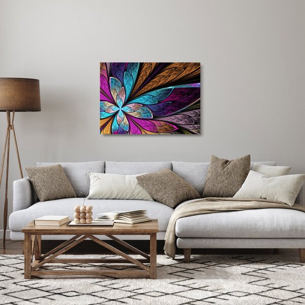 Staklena slika - Abstrakcija, cvet (70x50 cm)