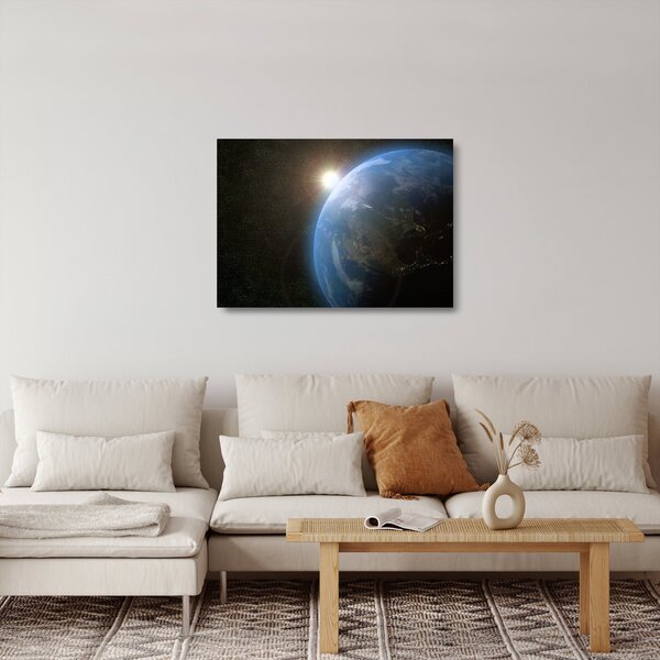 Staklena slika zemlje iz vesolja (70x50 cm)