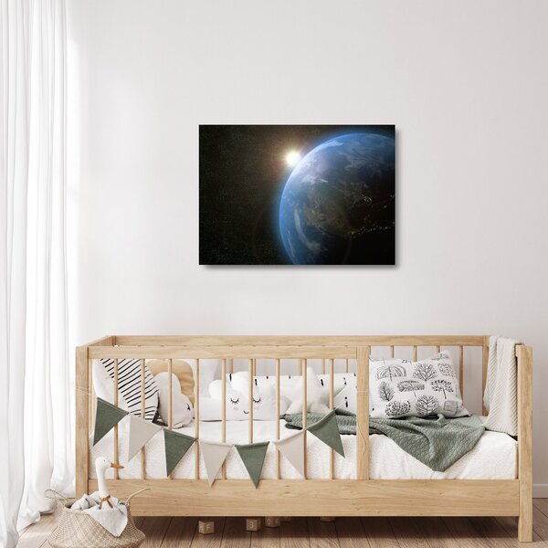 Staklena slika zemlje iz vesolja (70x50 cm)
