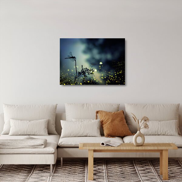 Staklena slika - Kačji pastir v bleščeči noči (70x50 cm)