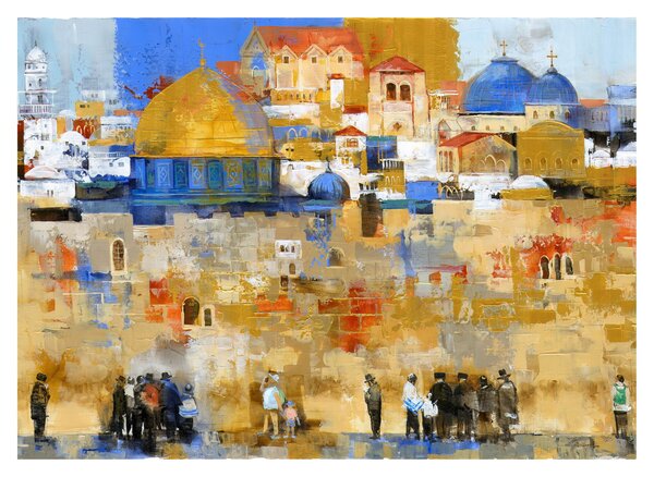 Staklena slika - Zid objokovanja, Jeruzalem, Izrael (70x50 cm)