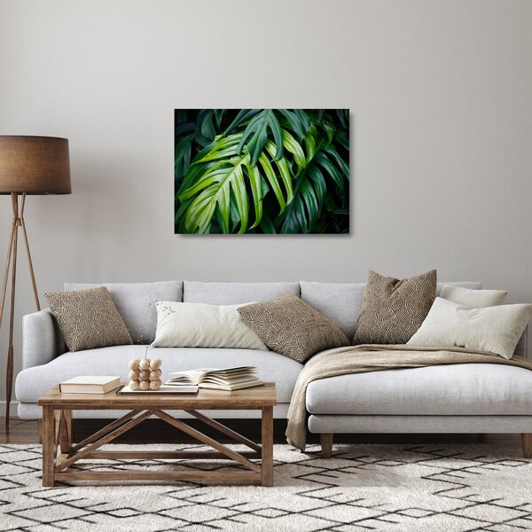 Staklena slika - Tropski listi (70x50 cm)