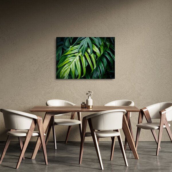 Staklena slika - Tropski listi (70x50 cm)