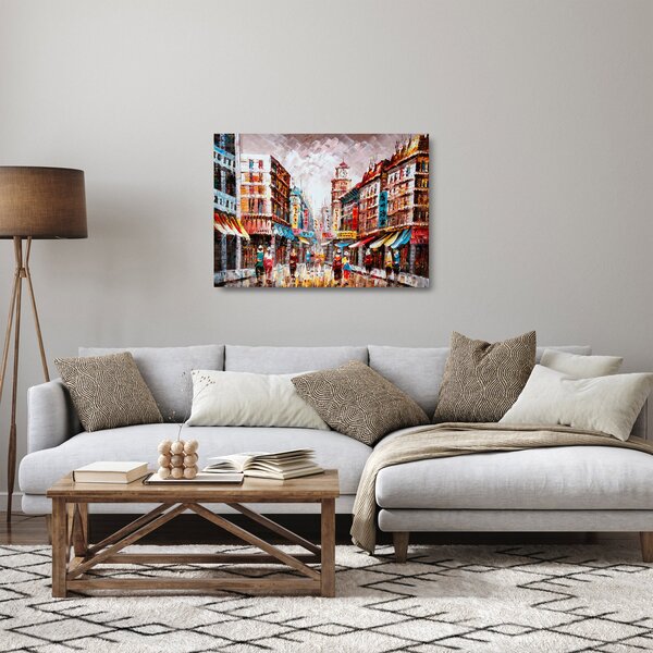 Staklena slika - Hong Kong, oljna slika (70x50 cm)
