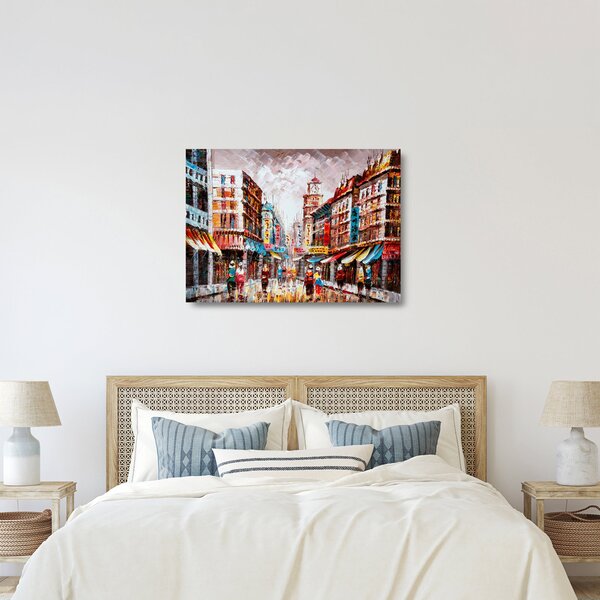 Staklena slika - Hong Kong, oljna slika (70x50 cm)
