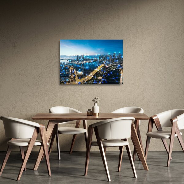 Staklena slika - Mestno omrežje (70x50 cm)