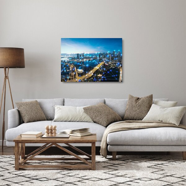 Staklena slika - Mestno omrežje (70x50 cm)