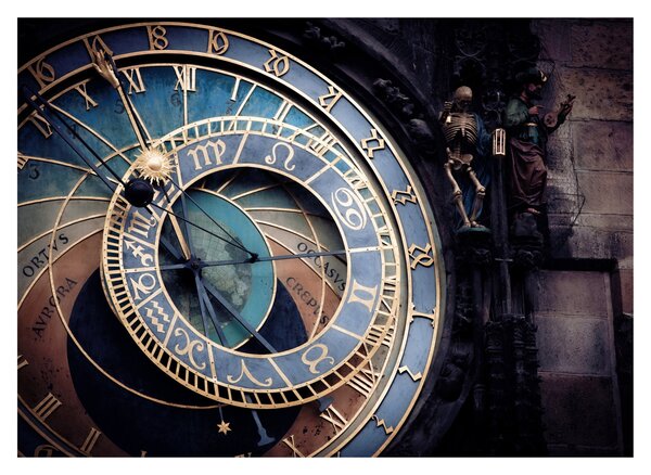 Staklena slika - Orloj, Praga (70x50 cm)
