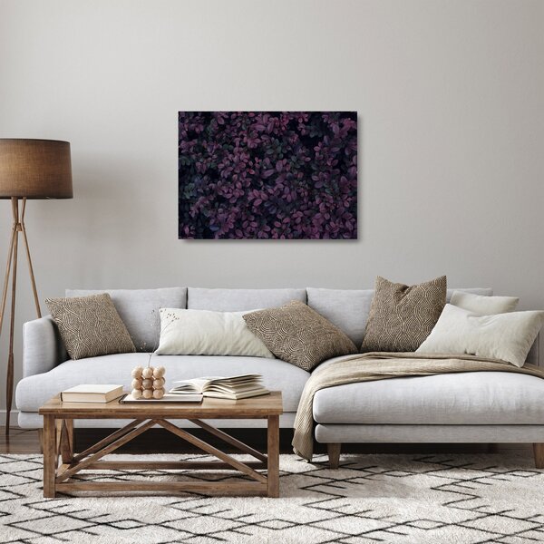 Staklena slika temno rdečih listov (70x50 cm)