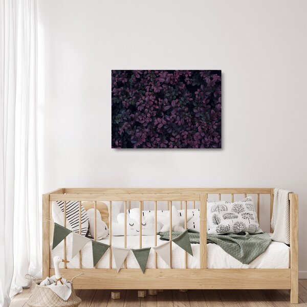Staklena slika temno rdečih listov (70x50 cm)