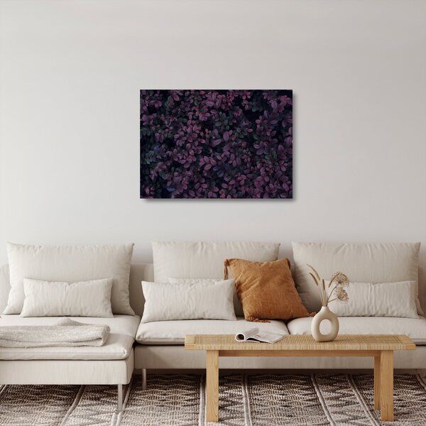 Staklena slika temno rdečih listov (70x50 cm)