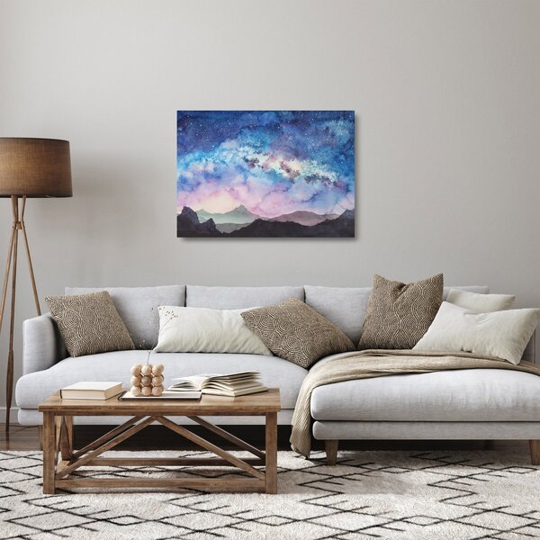 Staklena slika - Mlečna cesta, akvarel (70x50 cm)