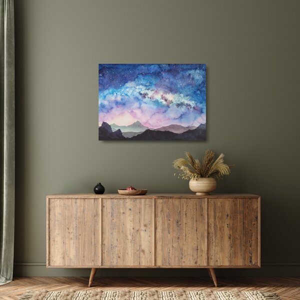 Staklena slika - Mlečna cesta, akvarel (70x50 cm)