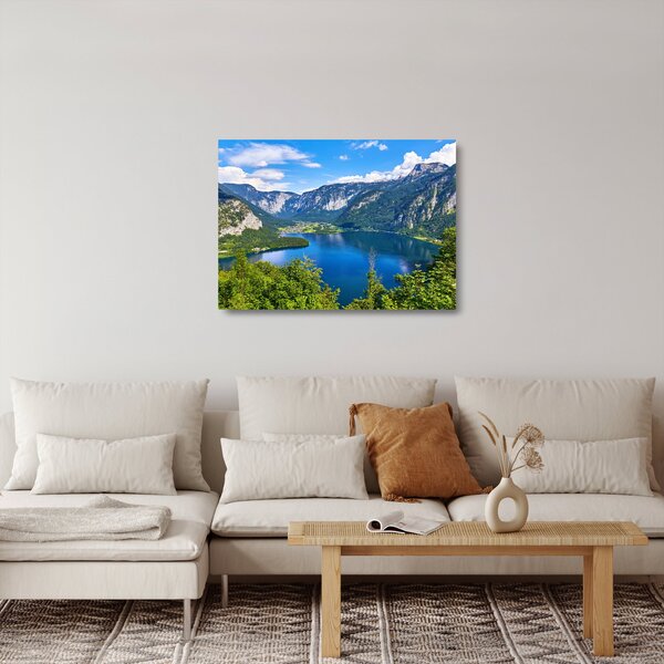 Staklena slika - Hallstattsko jezero, Hallstatt, Avstrija (70x50 cm)