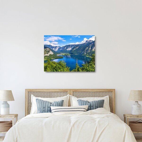 Staklena slika - Hallstattsko jezero, Hallstatt, Avstrija (70x50 cm)