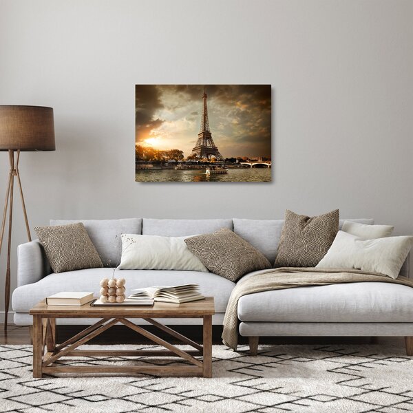 Staklena slika - Eifflov stolp, Pariz, Francija (70x50 cm)