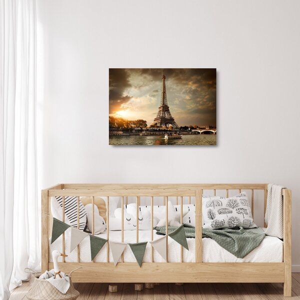 Staklena slika - Eifflov stolp, Pariz, Francija (70x50 cm)