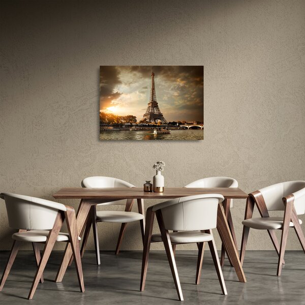 Staklena slika - Eifflov stolp, Pariz, Francija (70x50 cm)
