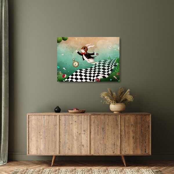 Staklena slika - Fantasy zajec (70x50 cm)