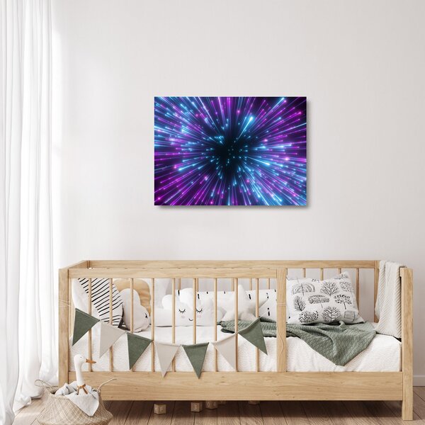 Staklena slika - Neonski prostor (70x50 cm)