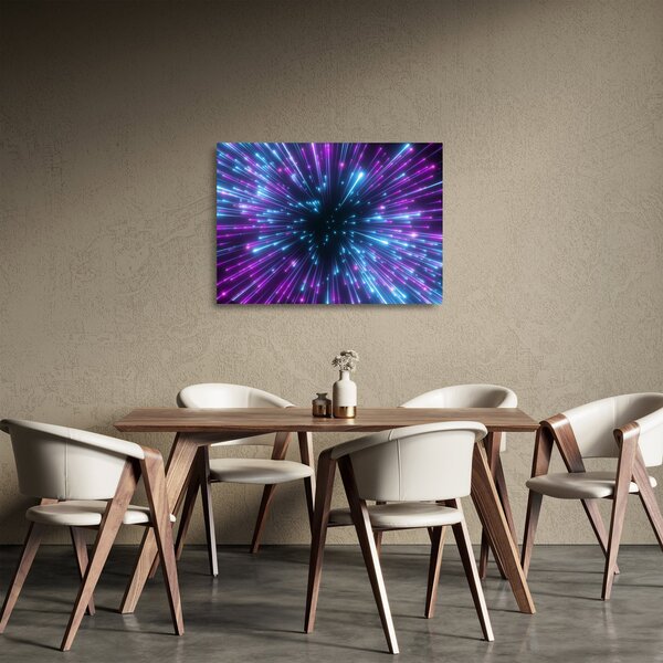 Staklena slika - Neonski prostor (70x50 cm)