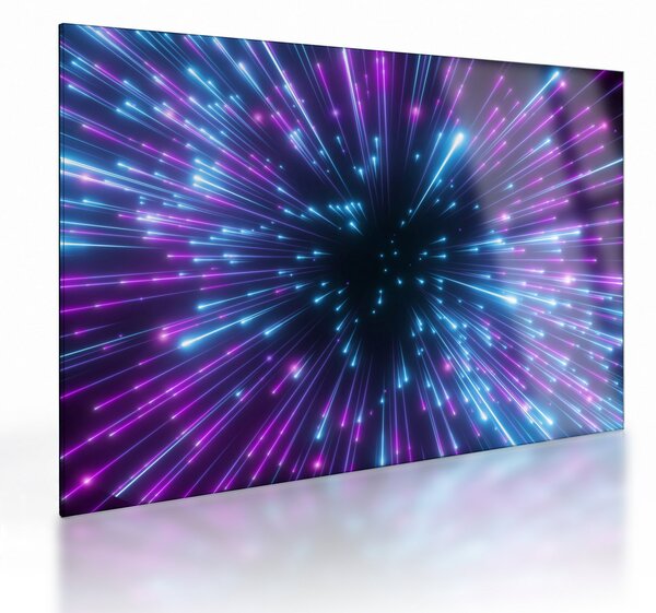 Staklena slika - Neonski prostor (70x50 cm)