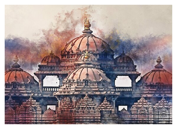 Staklena slika - Akshardham, New Delhi, Indija (70x50 cm)