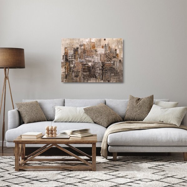 Staklena slika - Abstrakcija v rjavih tonih (70x50 cm)