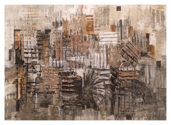 Staklena slika - Abstrakcija v rjavih tonih (70x50 cm)