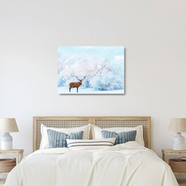 Staklena slika veličastnega jelena (70x50 cm)