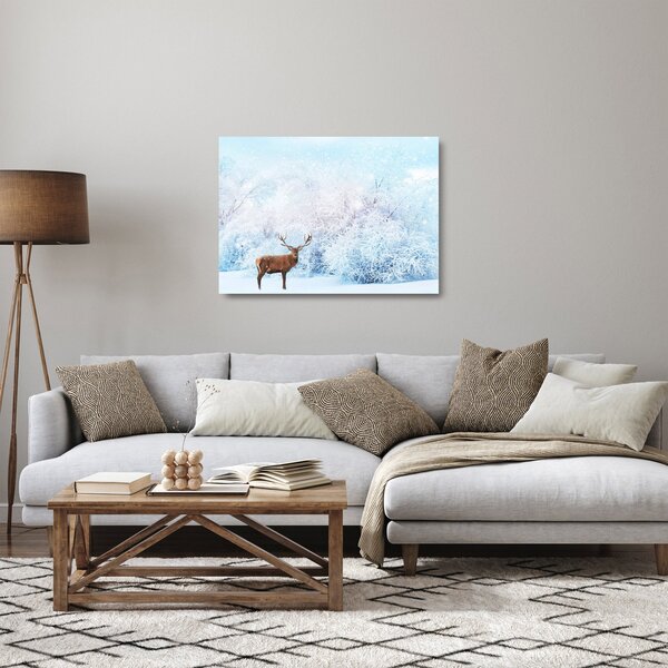 Staklena slika veličastnega jelena (70x50 cm)