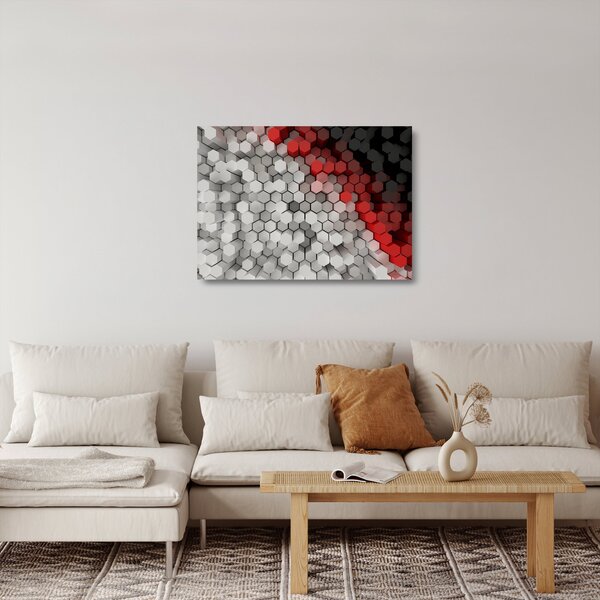 Staklena slika - 3D šesterokotniki (70x50 cm)