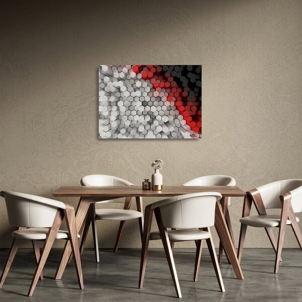Staklena slika - 3D šesterokotniki (70x50 cm)