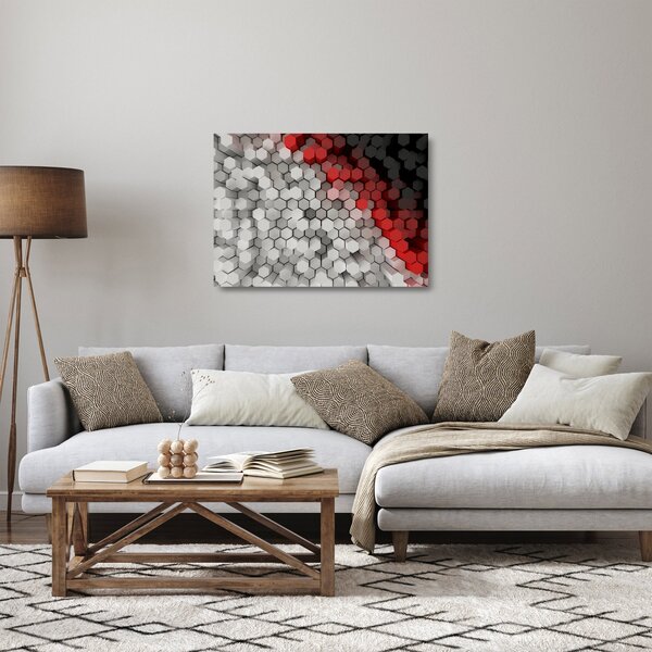 Staklena slika - 3D šesterokotniki (70x50 cm)
