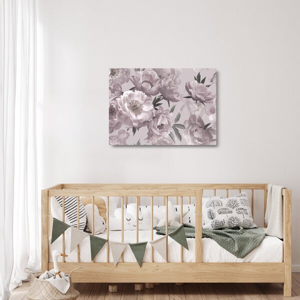 Staklena slika - Vintage cvetovi potonike (70x50 cm)