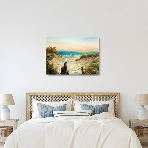 Staklena slika - Peščena plaža (70x50 cm)