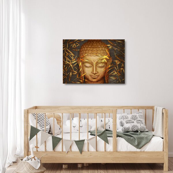 Staklena slika - Zlati Buda (70x50 cm)